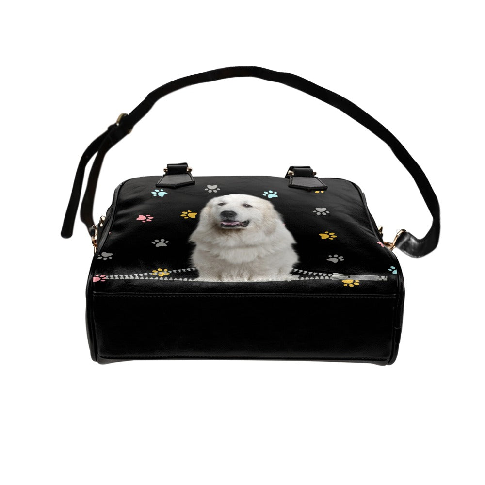 Great pyrenees Zip Colorful Paws Shoulder Handbag
