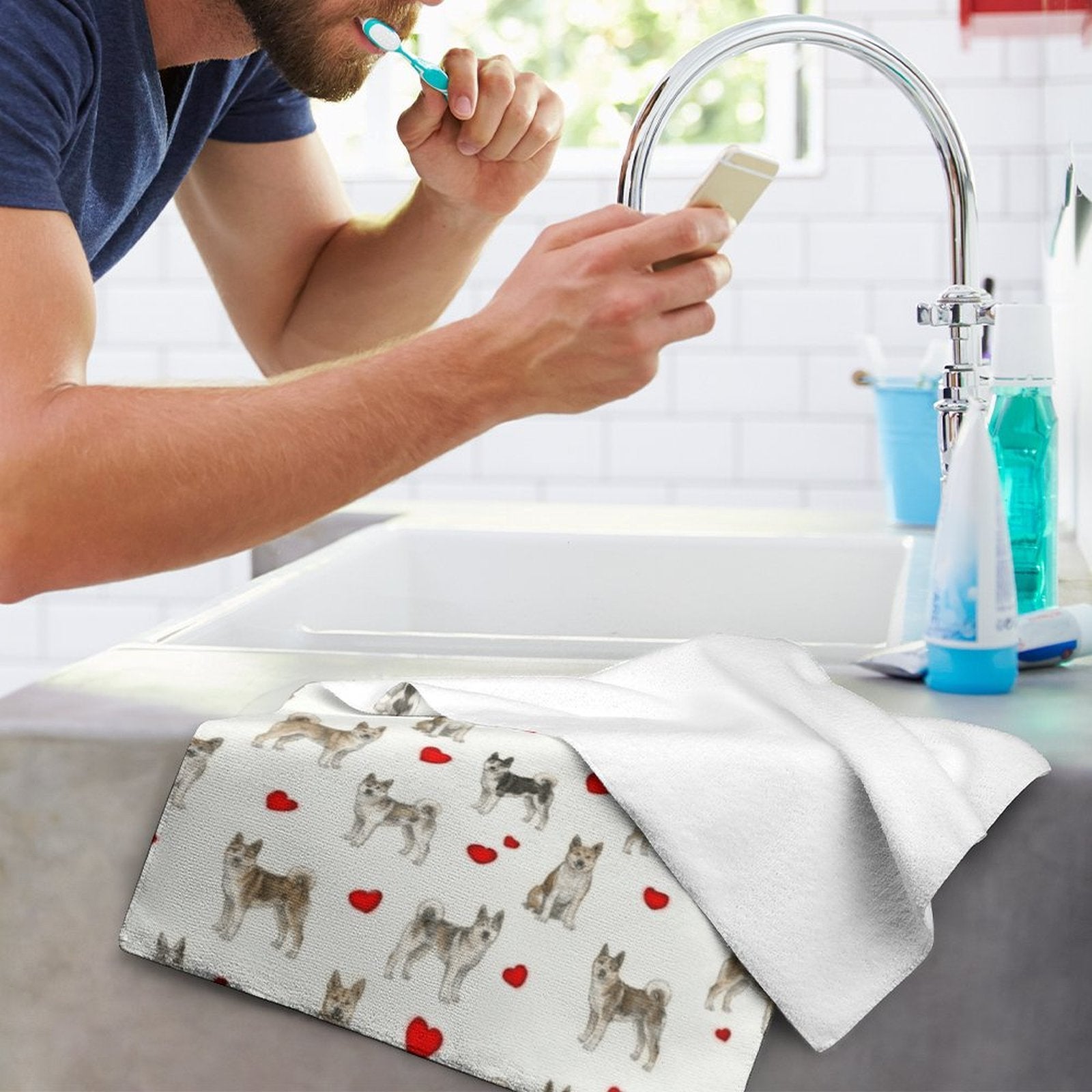 Canadian Eskimo Dog Microfiber Towel