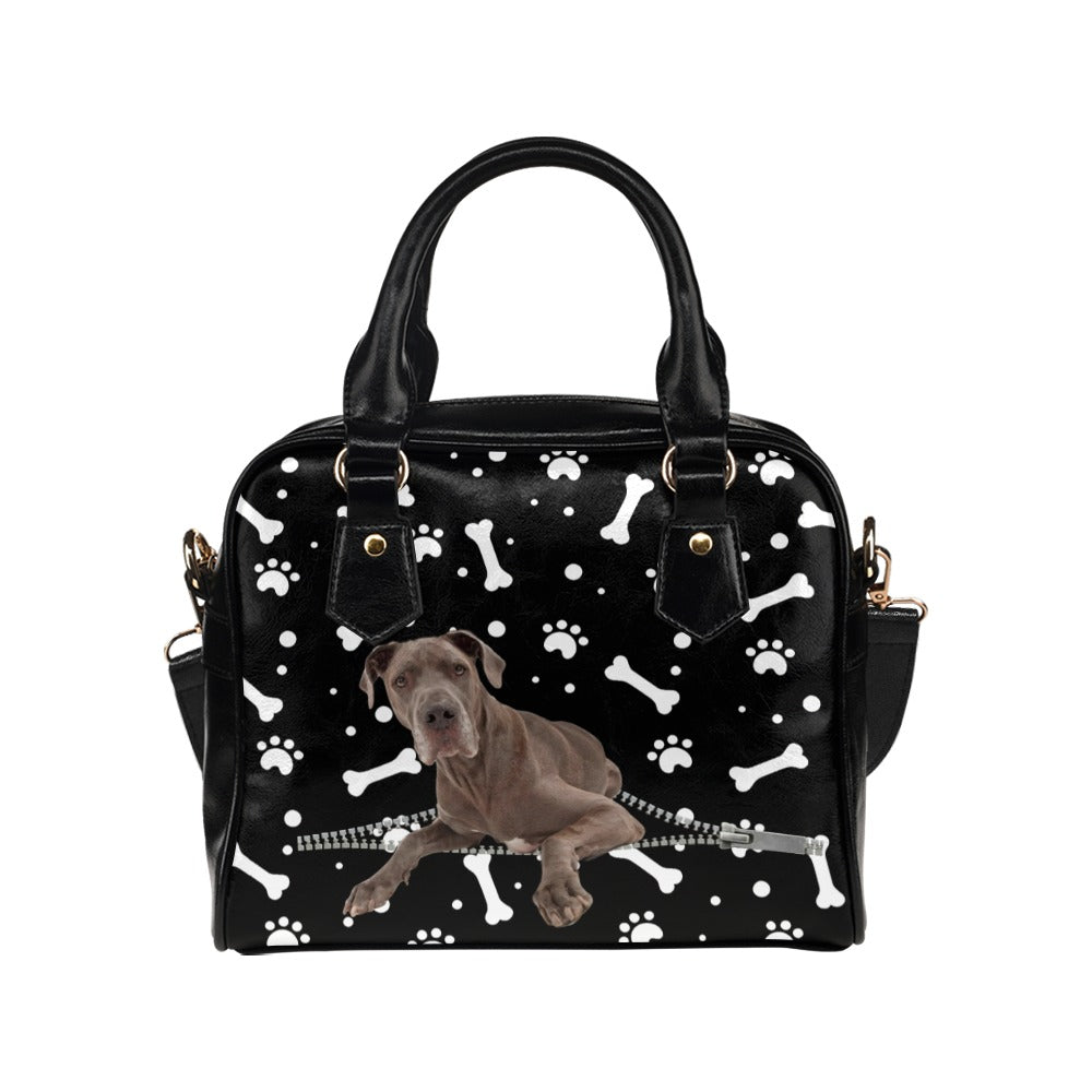 Great Dane Zip Paws and Bones Shoulder Handbag