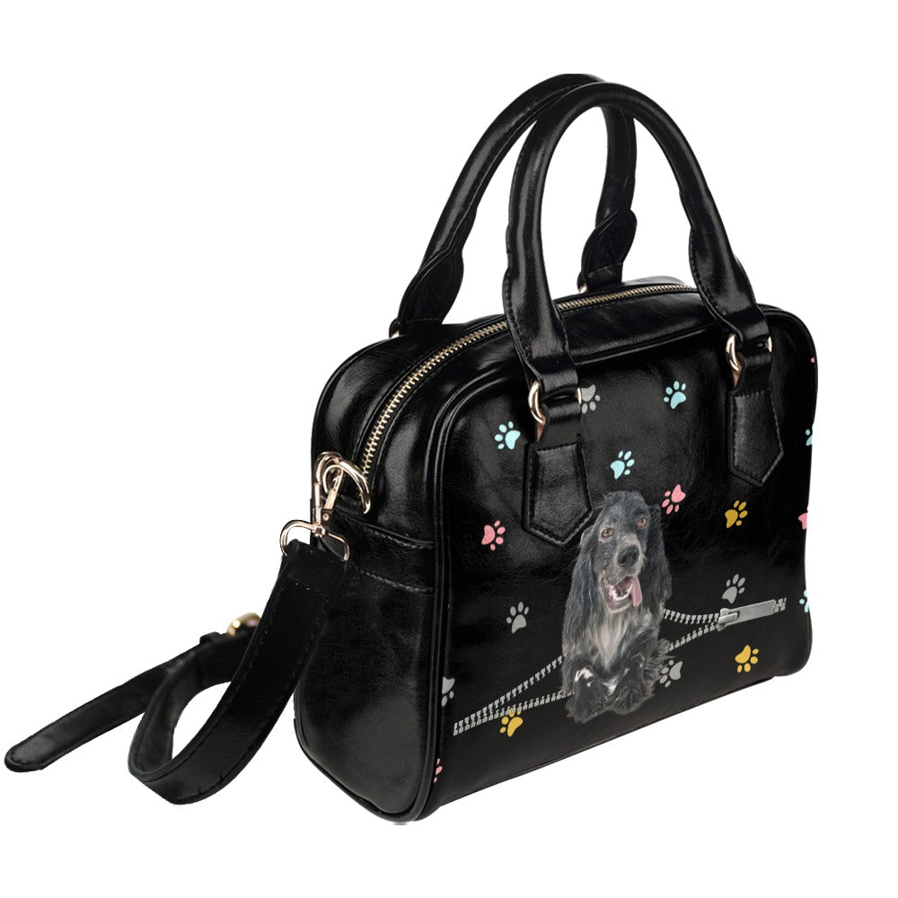 English setter Zip Colorful Paws Shoulder Handbag