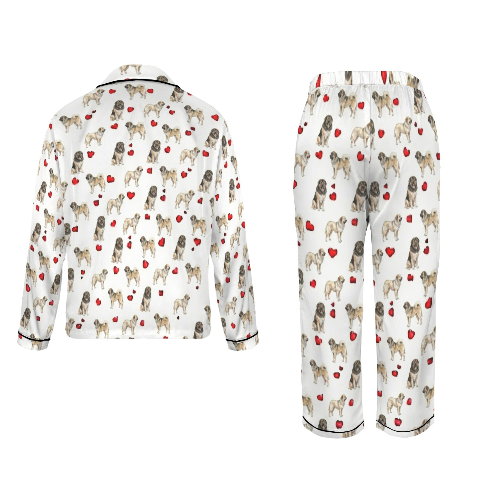 Bakharwal Women's Long Sleeve Satin Pajama Set