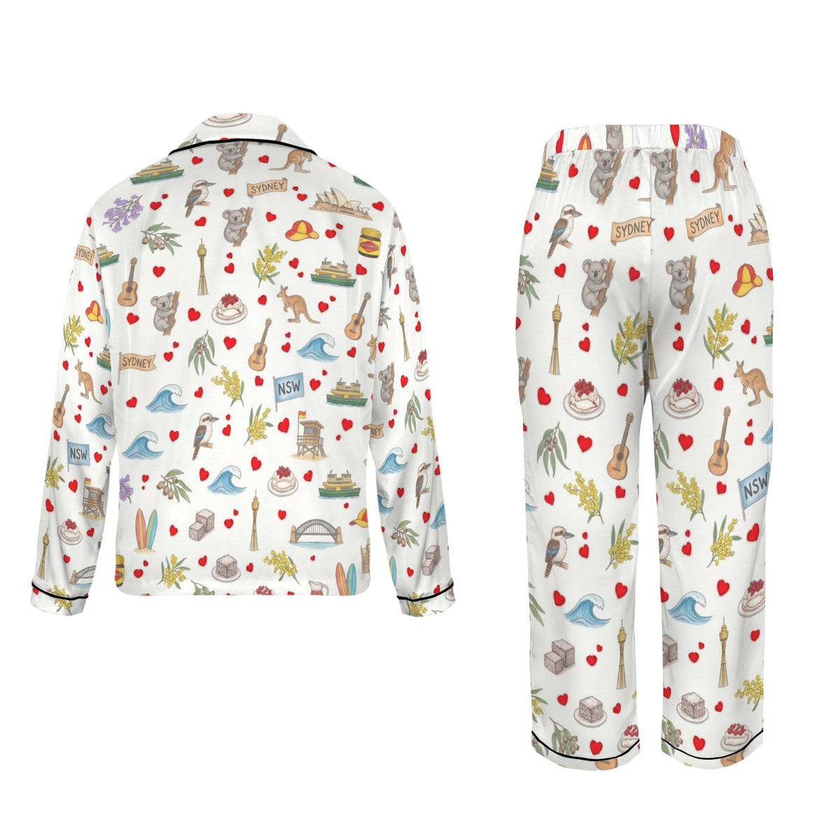 Sydney (New South Wales) Women's Long Sleeve Satin Pajama Set