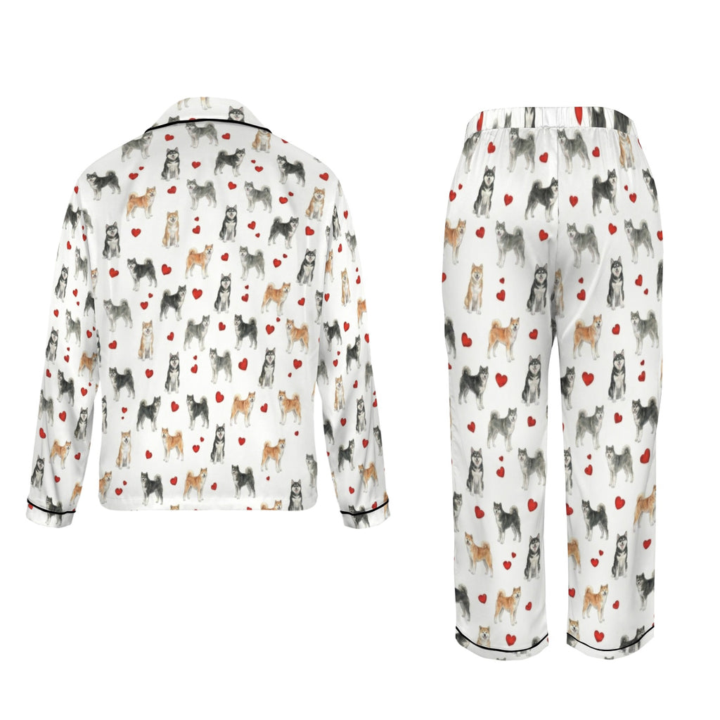 Alaskan Klee Kai Women's Long Sleeve Satin Pajama Set