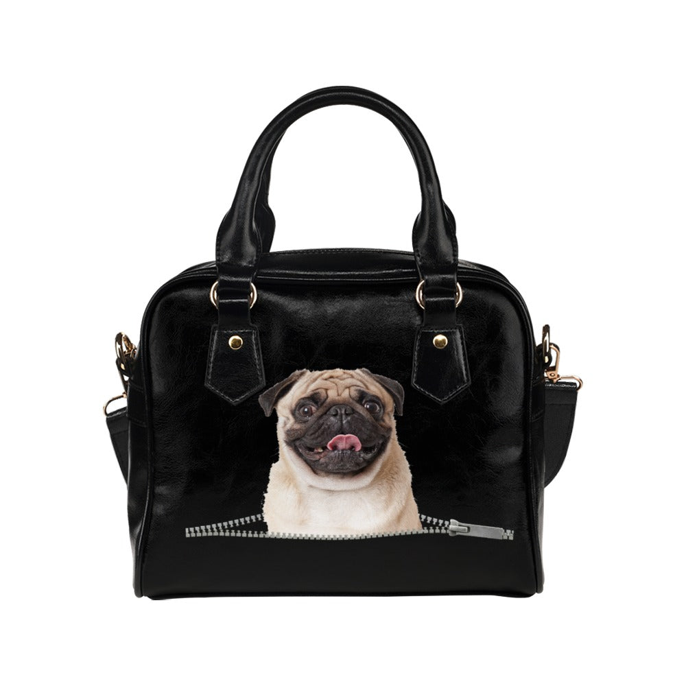 Pug Shoulder Handbag