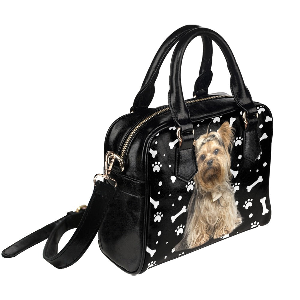 Yorkshire Terrier Paws and Bones Shoulder Handbag