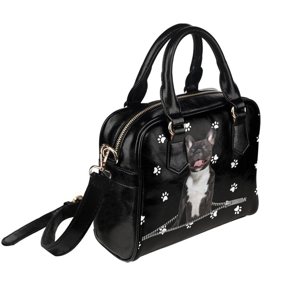 French Bulldog Zip Paws Shoulder Handbag