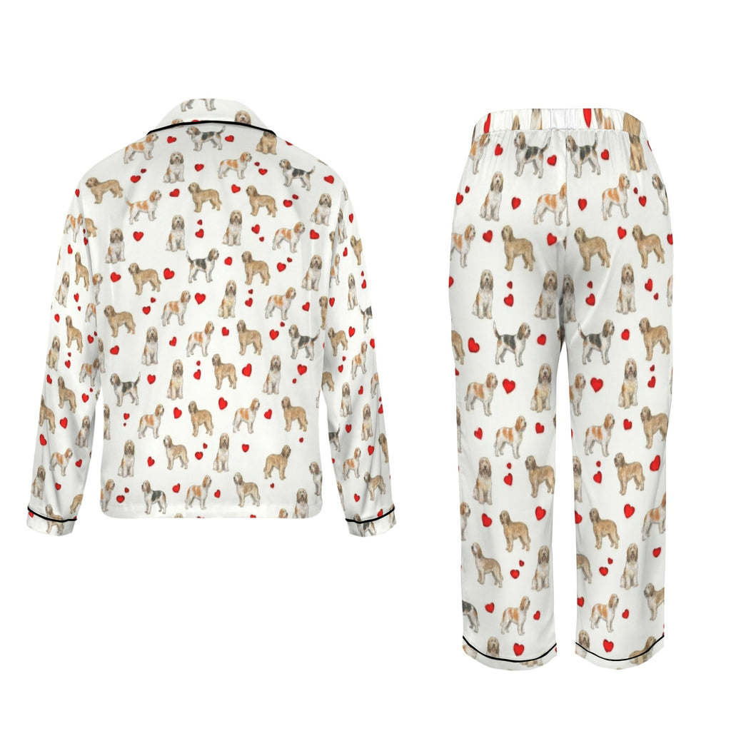 Briquet Griffon Vendéen Women's Long Sleeve Satin Pajama Set