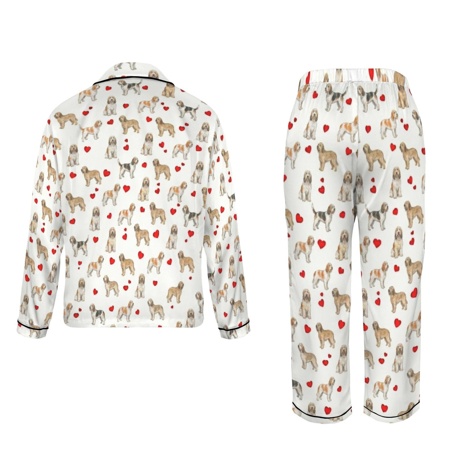 Briquet Griffon Vendéen Women's Long Sleeve Satin Pajama Set