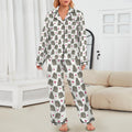 Racoon Domestic Women's Long Sleeve Satin Pajama Set