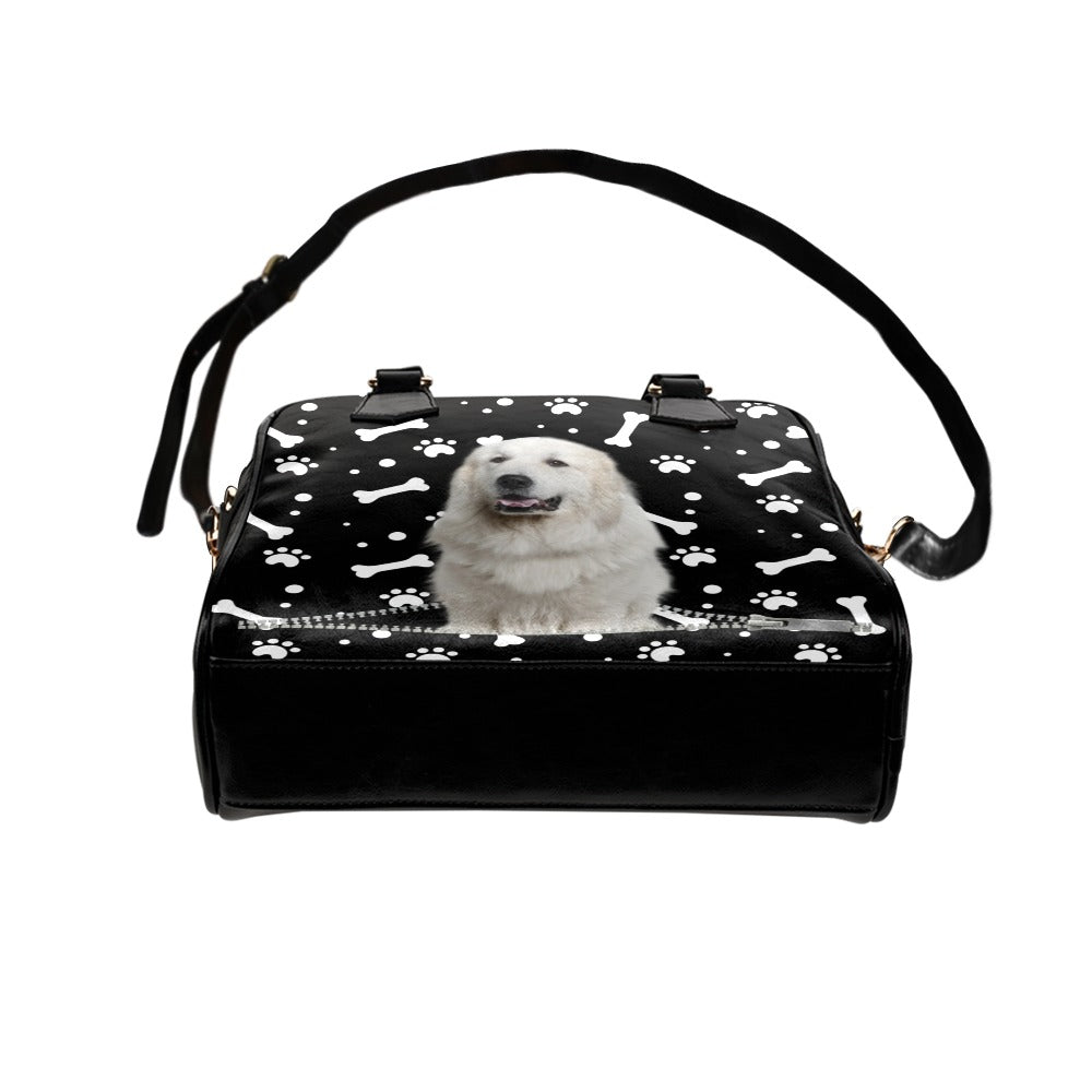 Great pyrenees Zip Paws and Bones Shoulder Handbag