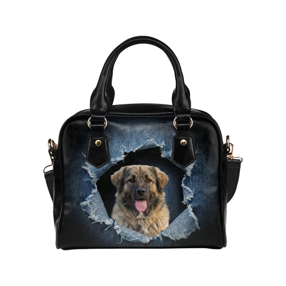 Bakharwal Ripped Denim Print Shoulder Handbag