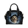 Briquet Griffon Vendéen Ripped Denim Print Shoulder Handbag