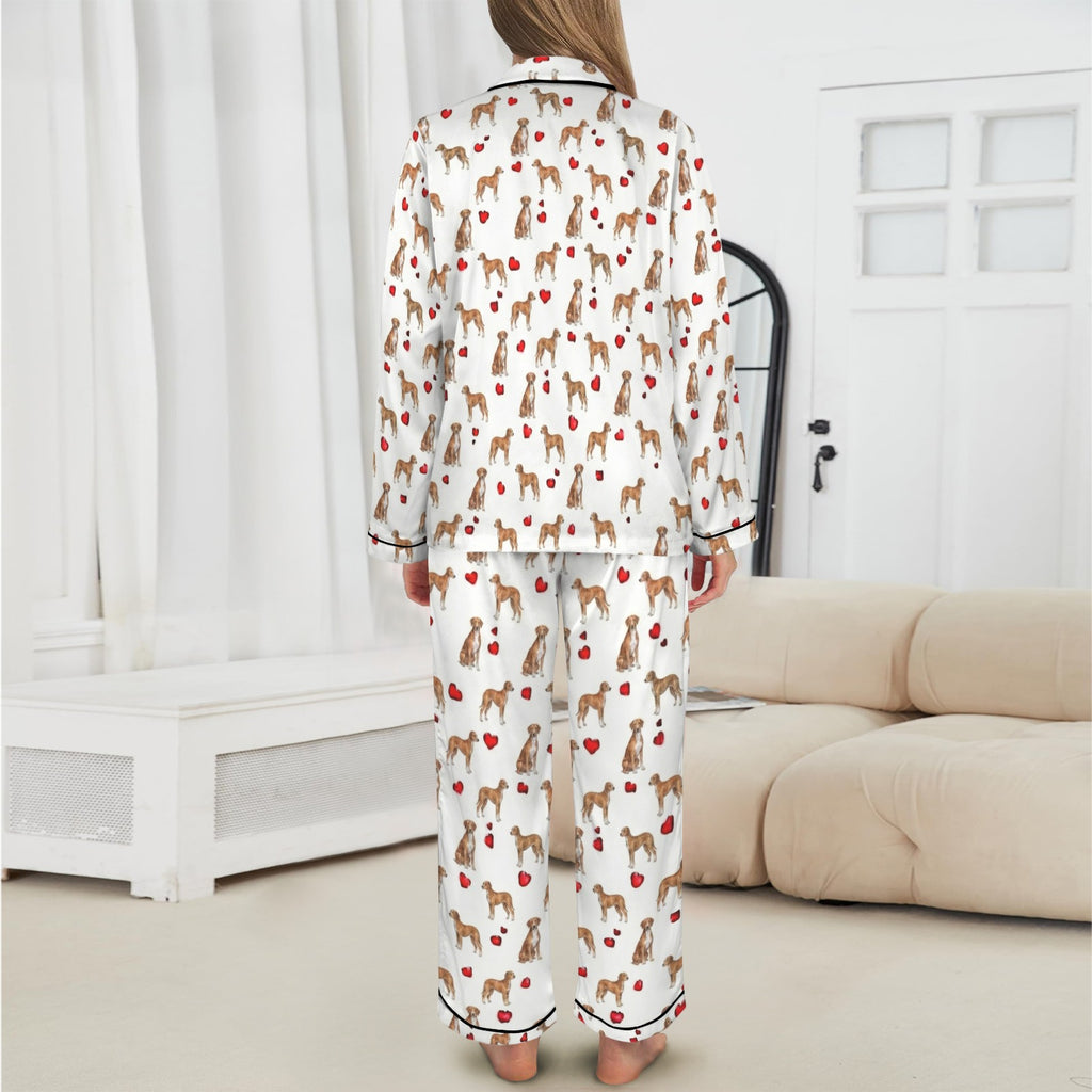 Azawakh Women's Long Sleeve Satin Pajama Set