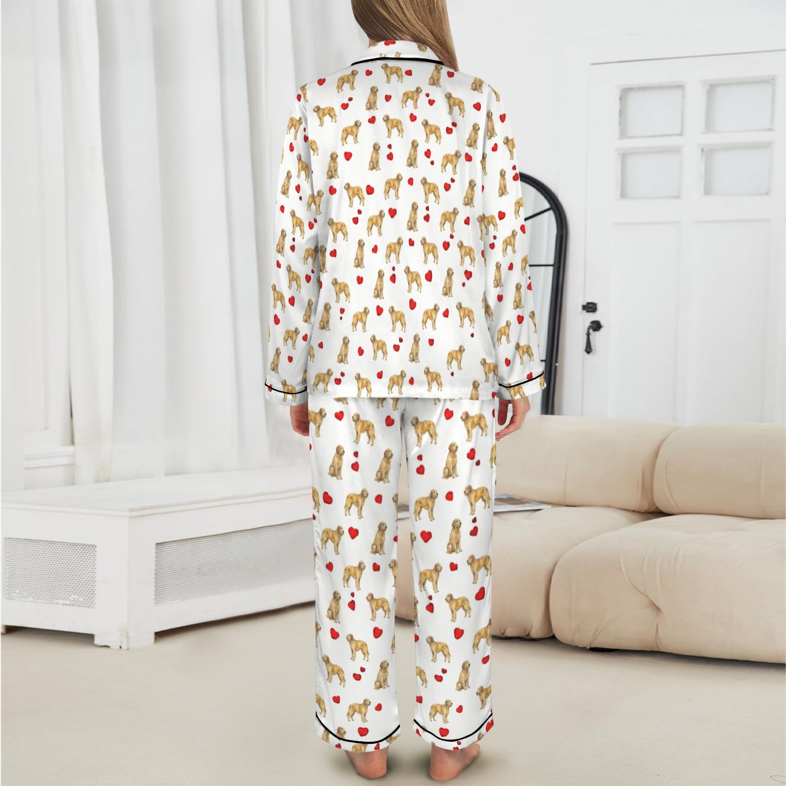 Bosnian Coarse-haired Hound (Barak) Women's Long Sleeve Satin Pajama Set