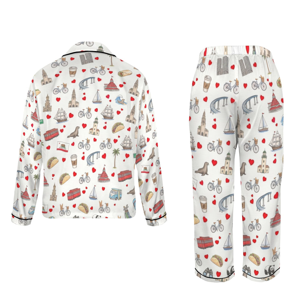 San Diego Women's Long Sleeve Satin Pajama Set