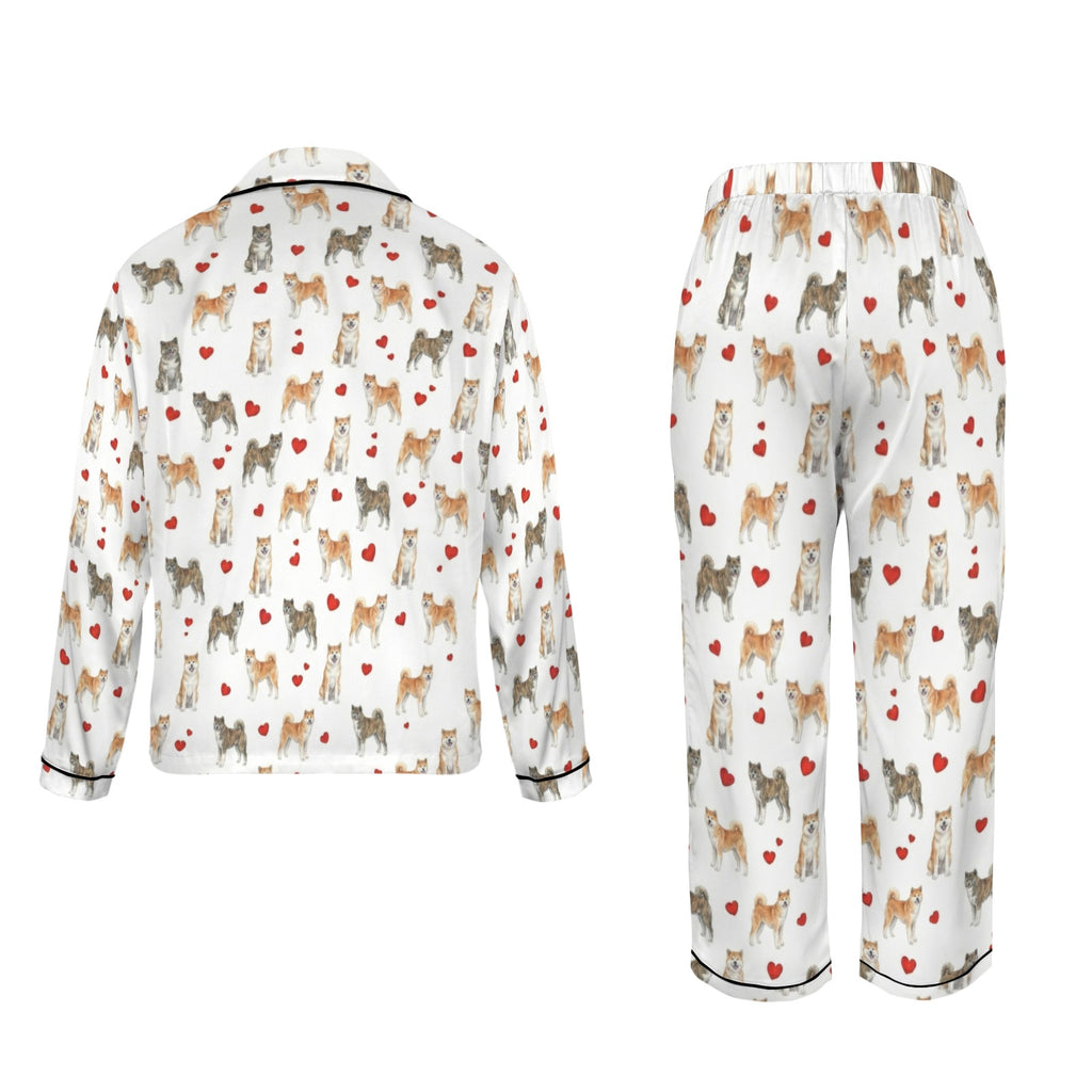 Akita Women's Long Sleeve Satin Pajama Set