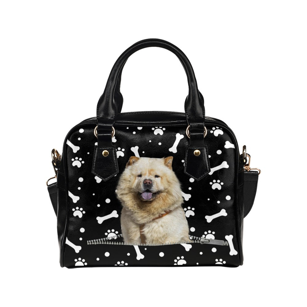 Chow Chow Zip Paws and Bones Shoulder Handbag