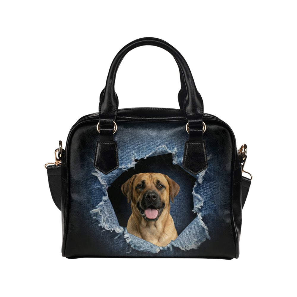 Broholmer Ripped Denim Print Shoulder Handbag