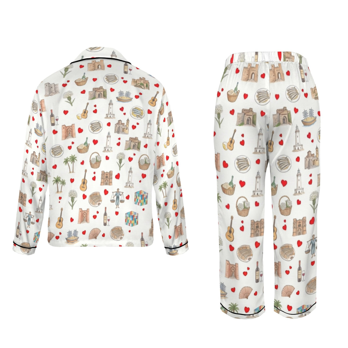 Malaga Women's Long Sleeve Satin Pajama Set