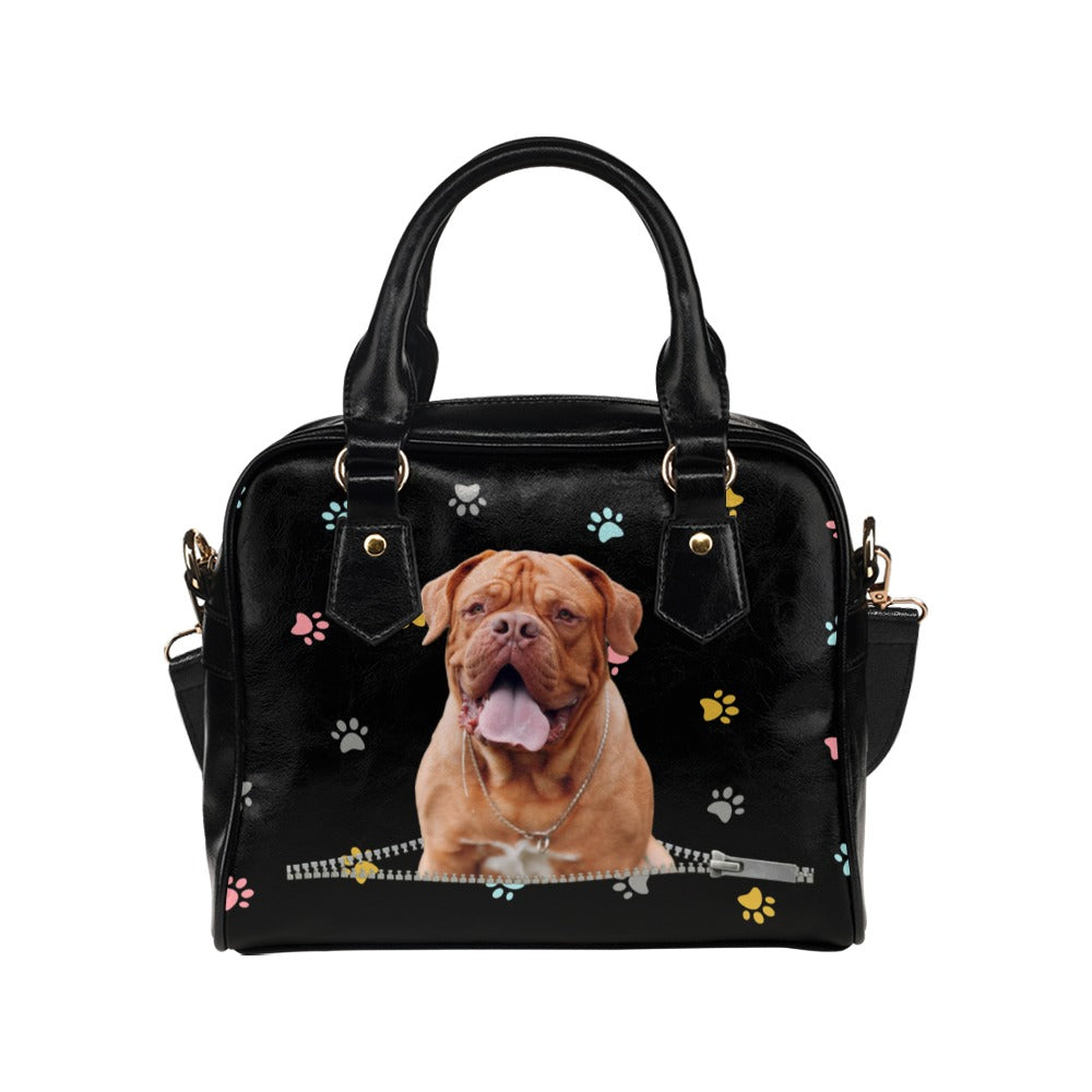 Mastiff Zip Colorful Paws Shoulder Handbag