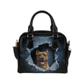 American Pit Bull Terrier Ripped Denim Print Shoulder Handbag