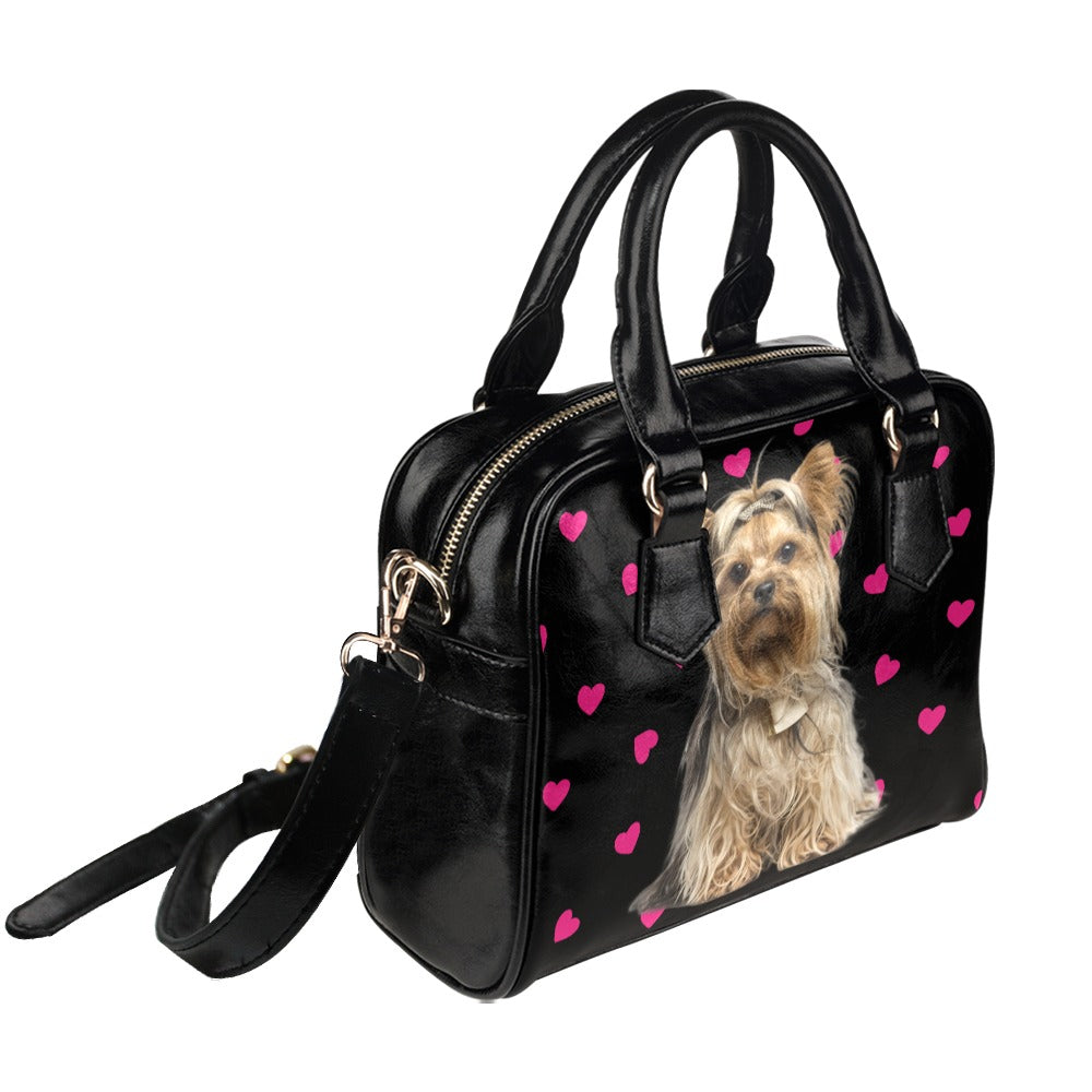 Yorkshire Terrier Hearts Shoulder Handbag