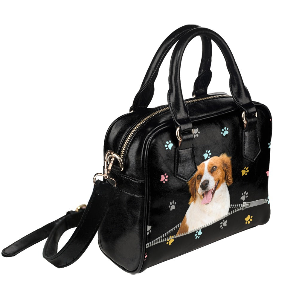 Brittany spaniel Zip Colorful Paws Shoulder Handbag