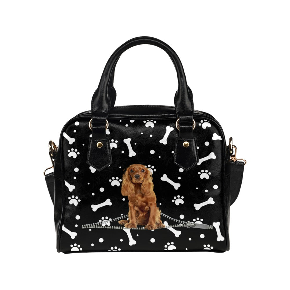 Cocker Spaniel Zip Paws and Bones Shoulder Handbag