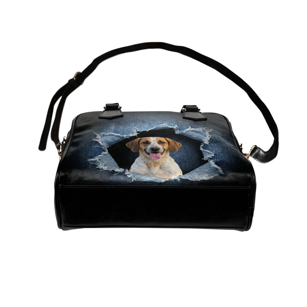 Banjara Hound Ripped Denim Print Shoulder Handbag