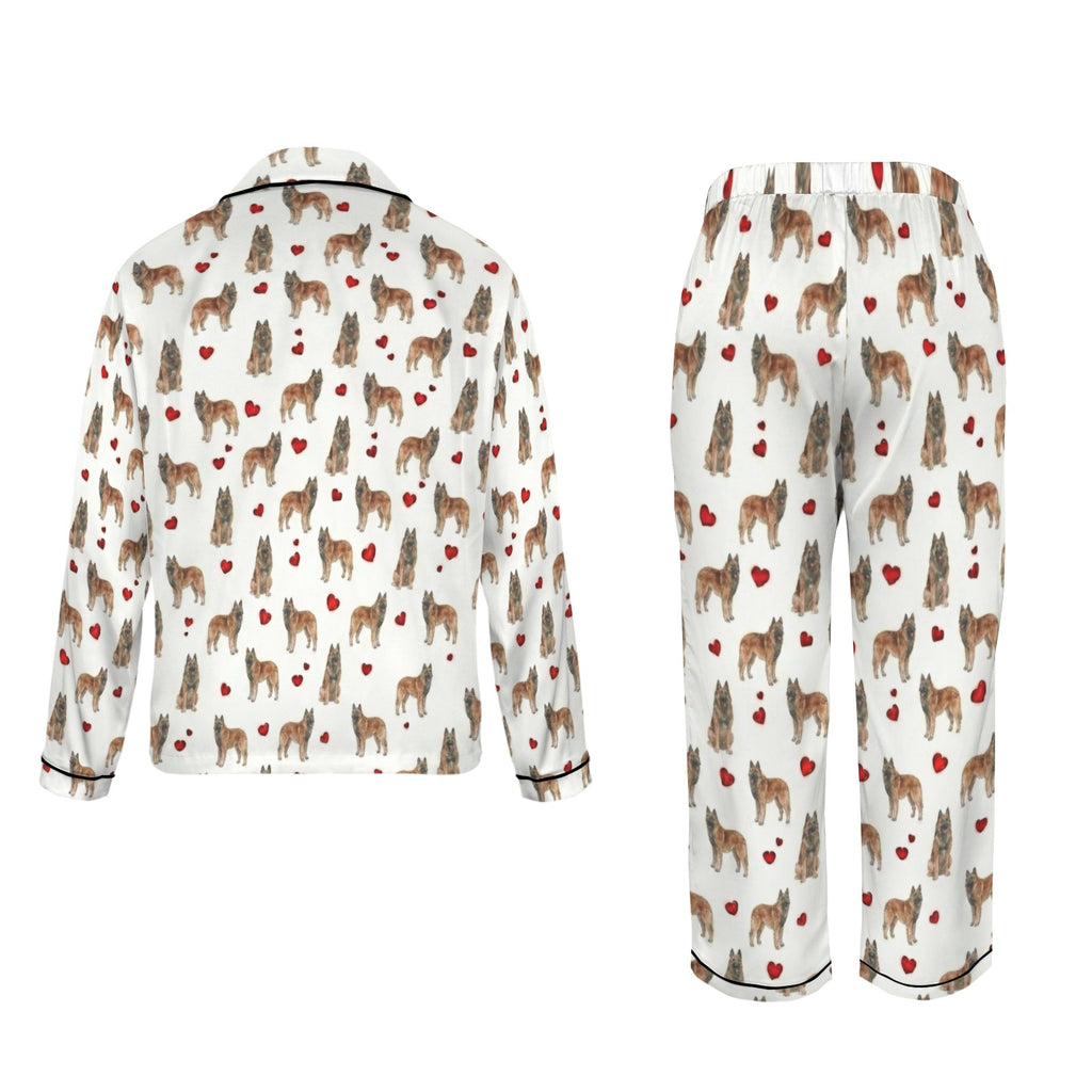 Belgian Shepherd (Tervueren) Women's Long Sleeve Satin Pajama Set