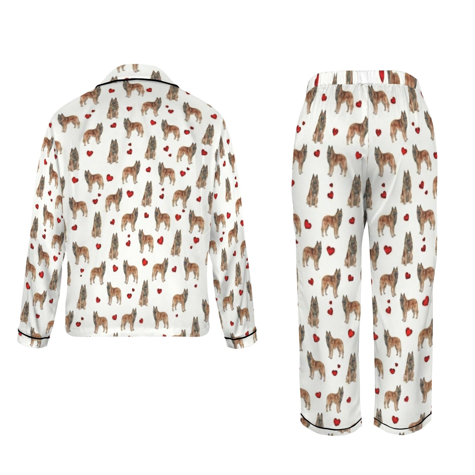 Belgian Shepherd (Tervueren) Women's Long Sleeve Satin Pajama Set