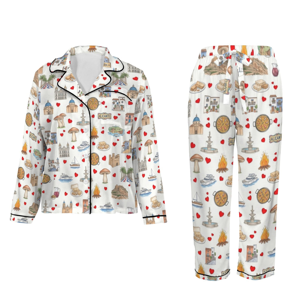Alicante Women's Long Sleeve Satin Pajama Set