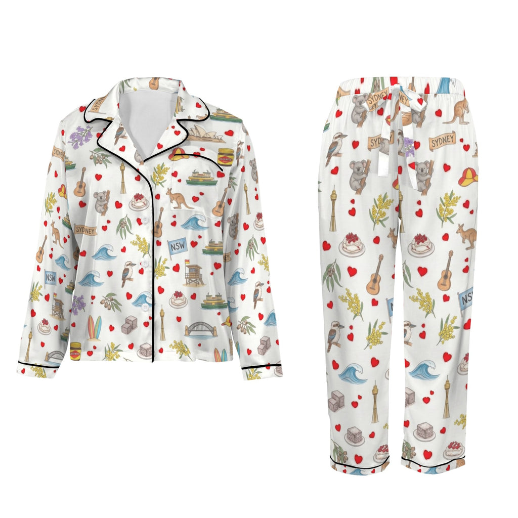 Sydney (New South Wales) Women's Long Sleeve Satin Pajama Set