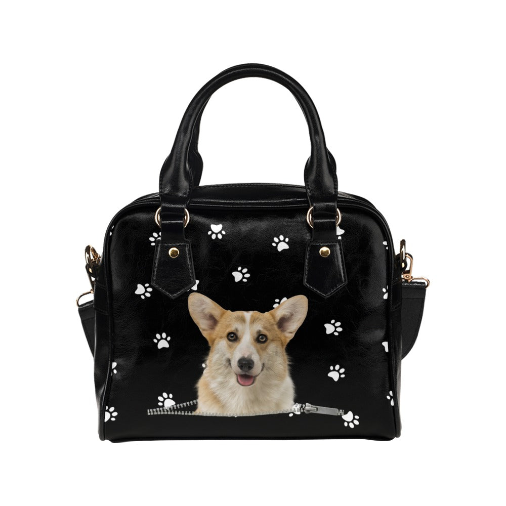 Pembroke Welsh Corgi Zip Paws Shoulder Handbag