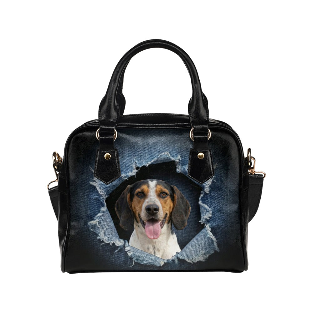 Anglo-Français de Petite Vénerie Anglo Francais de Petite Venerie Ripped Denim Print Shoulder Handbag