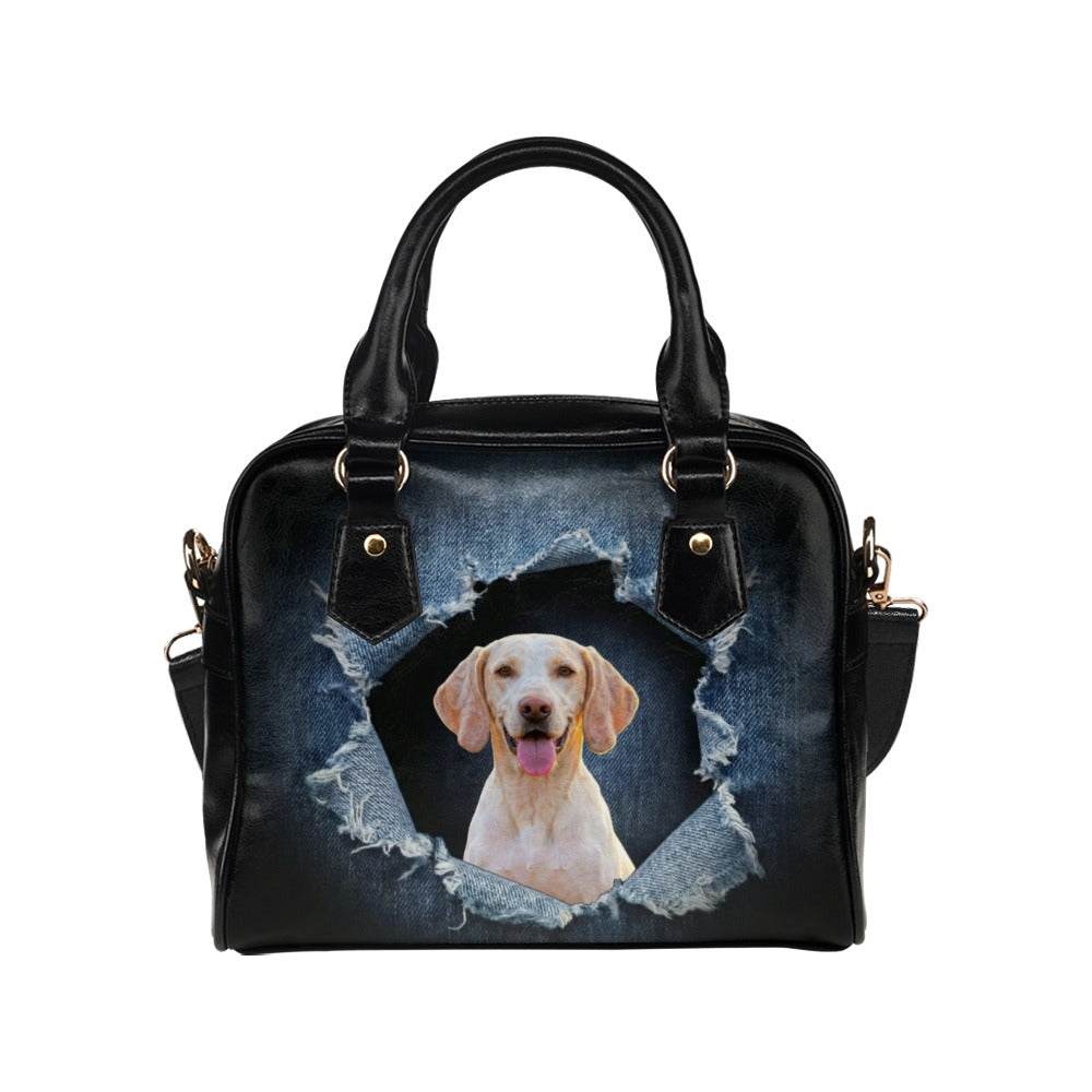 Billy Ripped Denim Print Shoulder Handbag