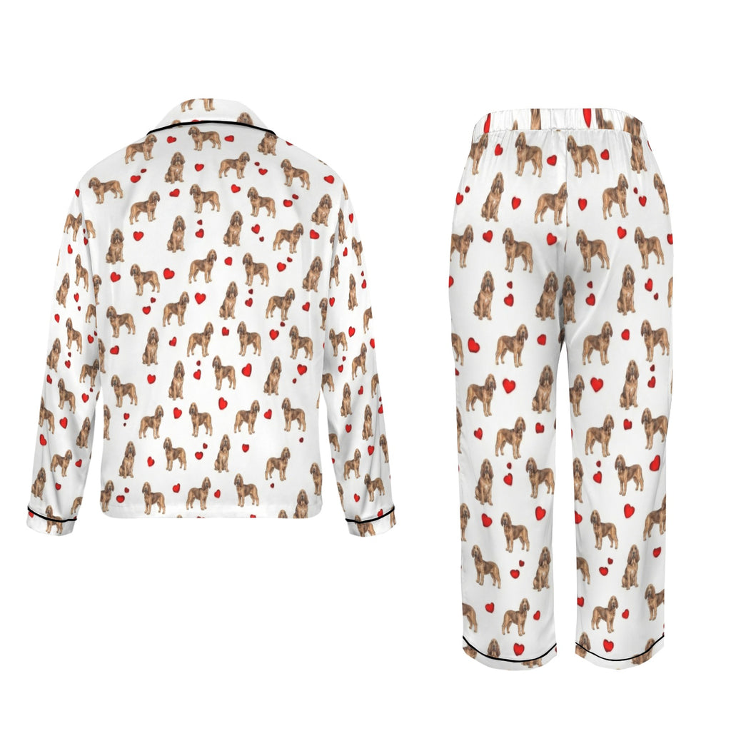 Bloodhound Women's Long Sleeve Satin Pajama Set