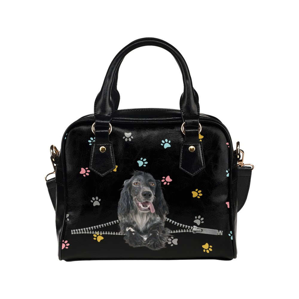 English setter Zip Colorful Paws Shoulder Handbag